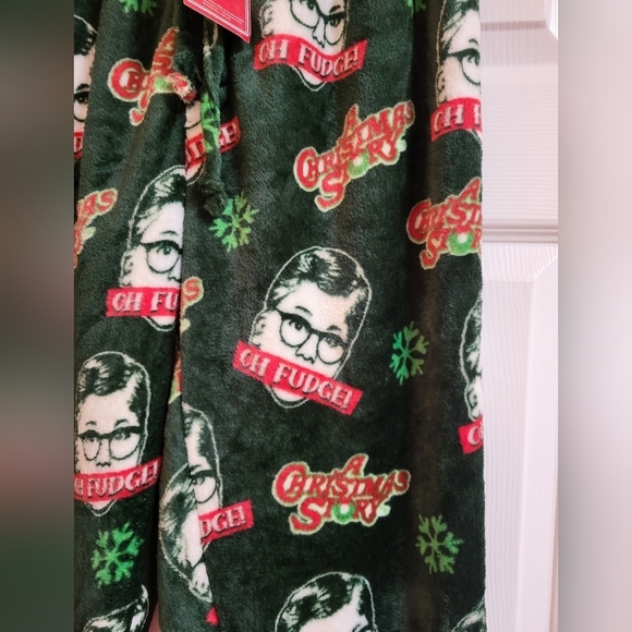 NWT A Christmas Story Unisex Green Fleece Pajama Pants Size L - Picture 4 of 5